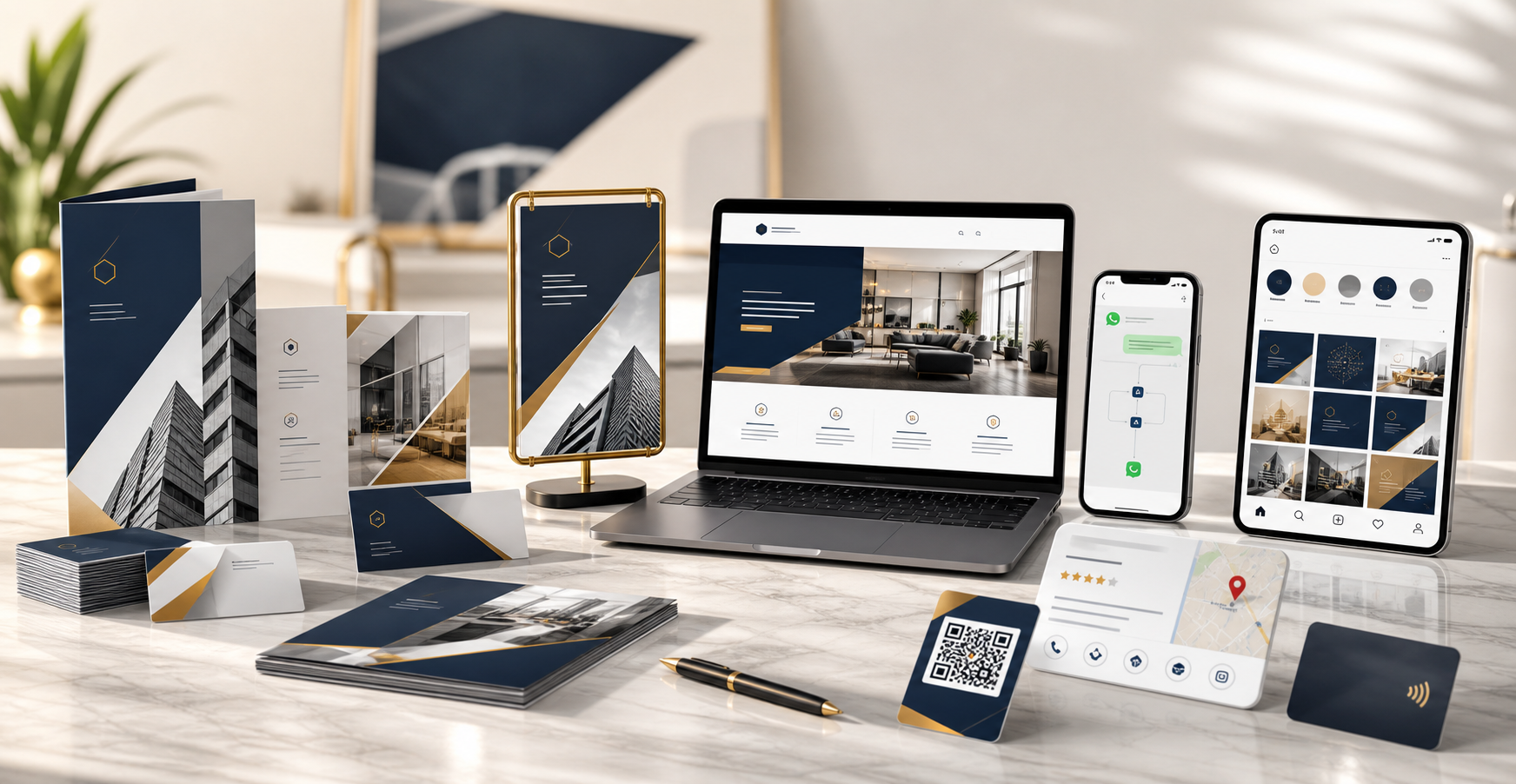 Premium print, branding and digital presence visual